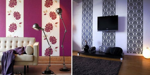 Чередование цветов обоев для стен