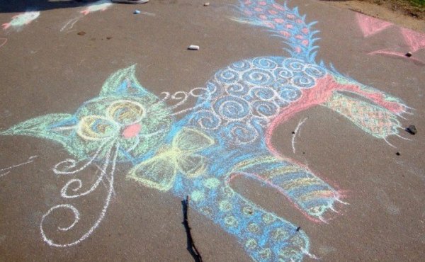 Рисунки на асфальте.