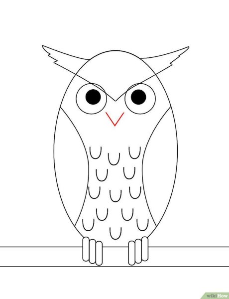 Сова рисунок простой