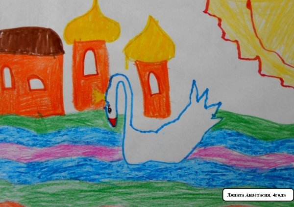 Сказка Пушкина о царе Салтане лебедь