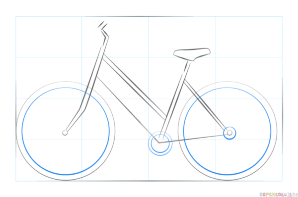 Поэтапное рисование велосипеда