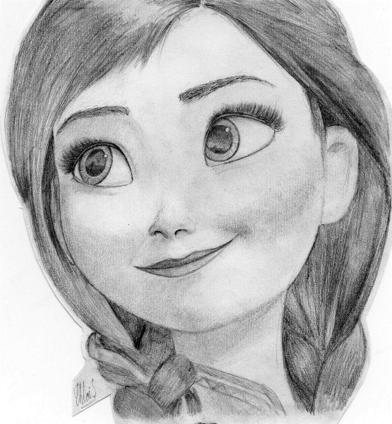 Анна Холодное сердце карандашом