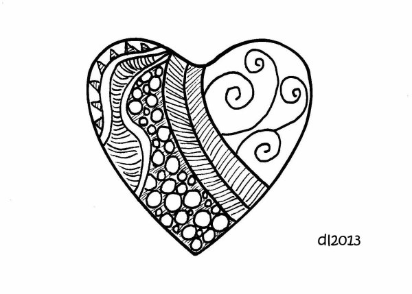 Дудлинг сердечки
