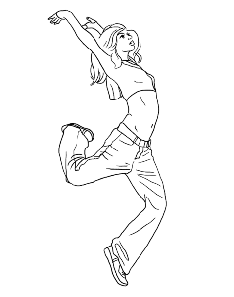 Танцор раскраска