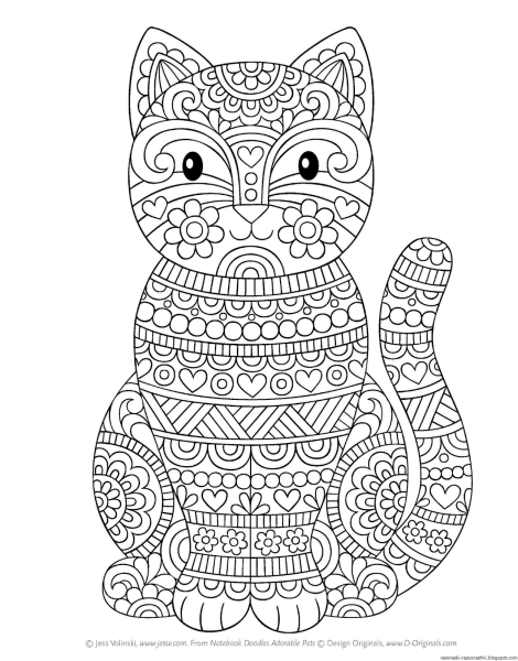 Раскраска антистресс котики