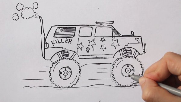 Срисовать машинку джип