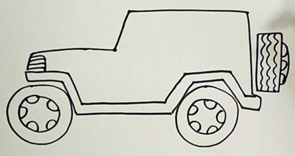 Джип карандашом для детей