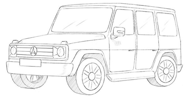 Джип карандашом