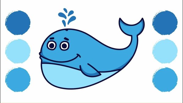 Нарисовать кита ребенку