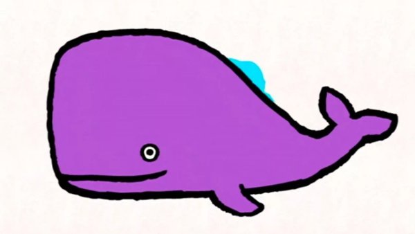 Мультяшный розовый кит