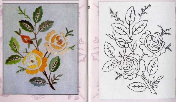 Вышивка гладью схемы