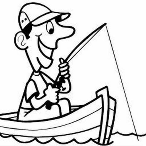 Рыбак раскраска для детей