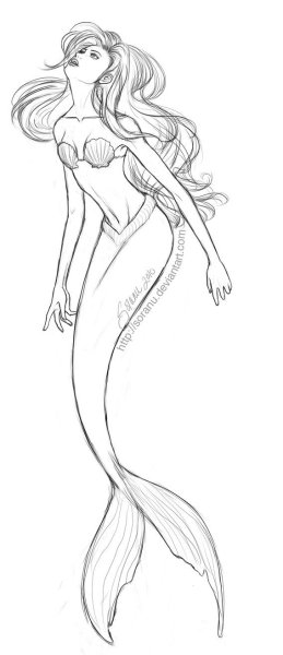 Русалка тату эскиз