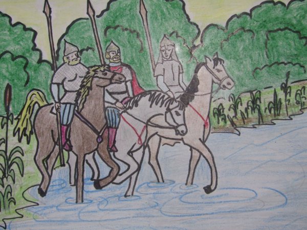 Рисунок к былине Добрыня и змей