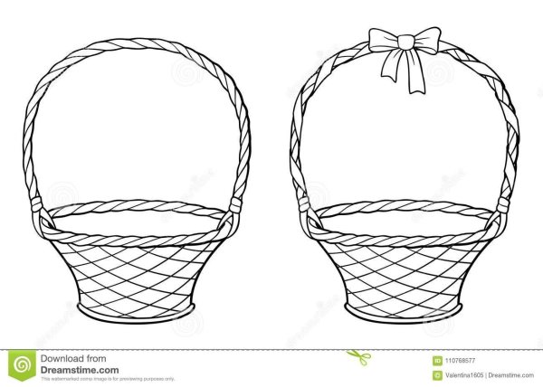 Трафарет корзинки для цветов