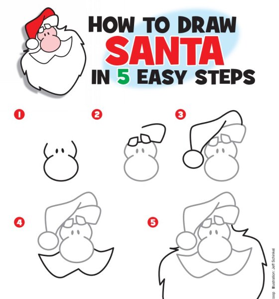 Поэтапный рисунок новый год