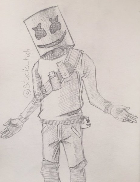 Скины ФОРТНАЙТ карандашом маршмеллоу