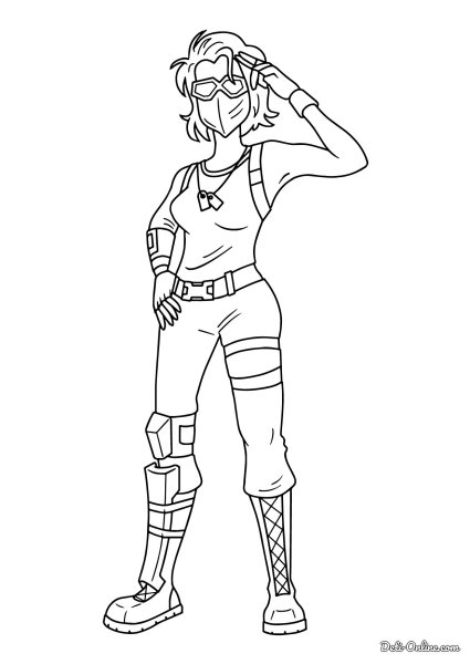 Раскраска ФОРТНАЙТ добытчица