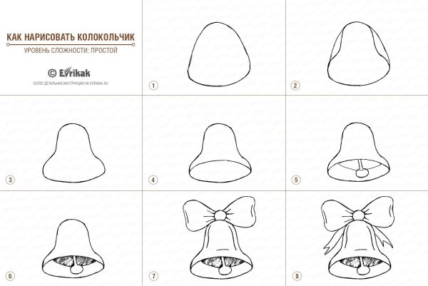 Как нарисовать колокольчик поэтапно