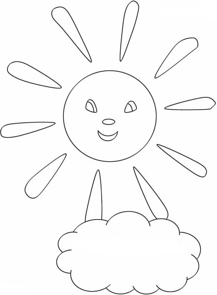 Солнышко цветной карандаш дети