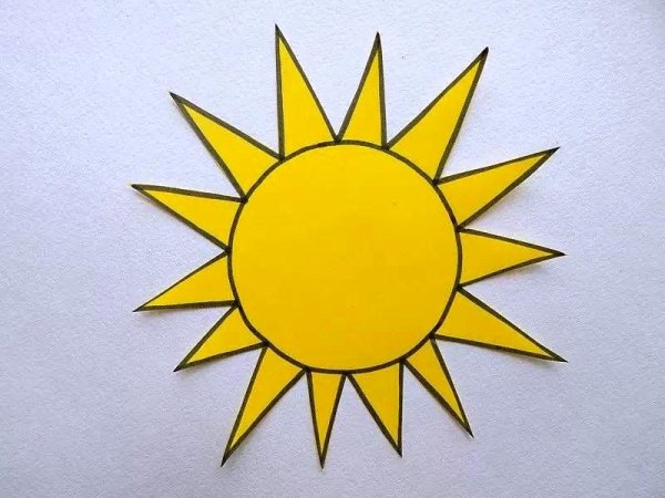 Солнце картинка для детей раскраска