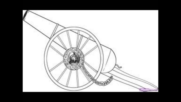 Пушка раскраска для детей