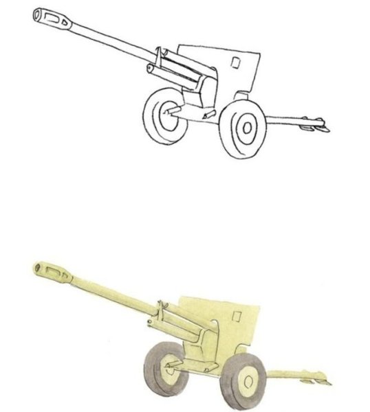 Пушка раскраска для детей