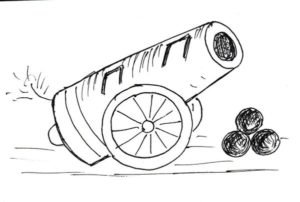 Нарисовать пушку