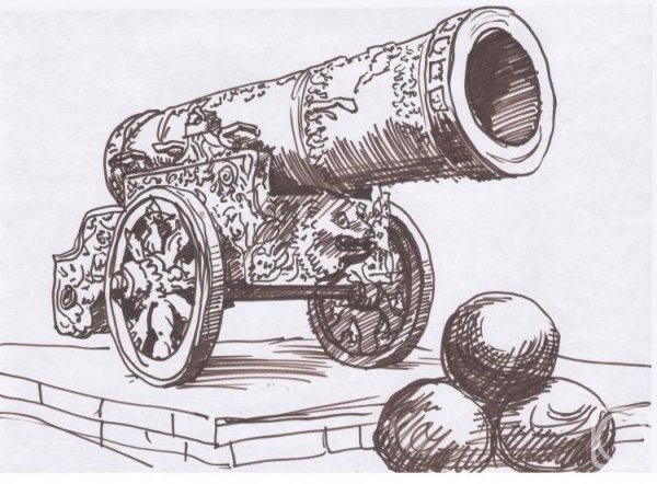 Царь пушка карандашом