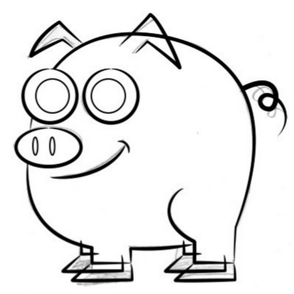 Урок рисования свинья