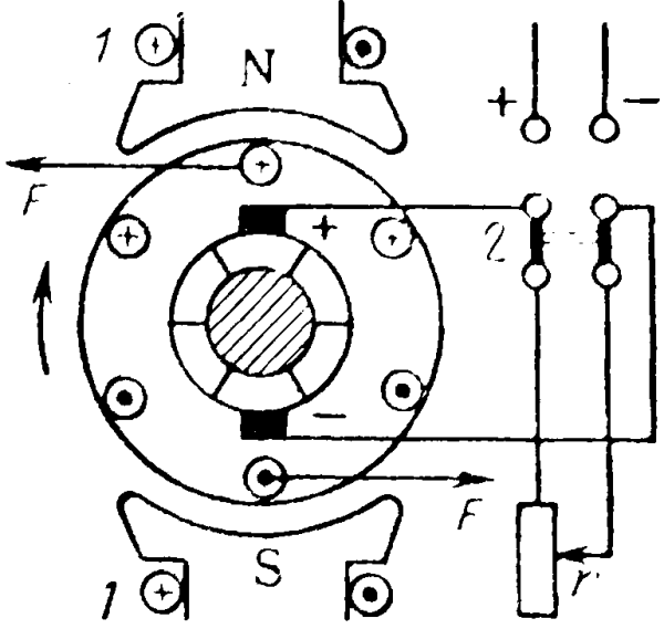 Схема электродвигателя постоянного тока