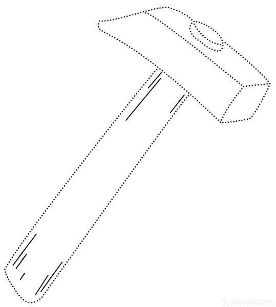 Молоток раскраска для детей