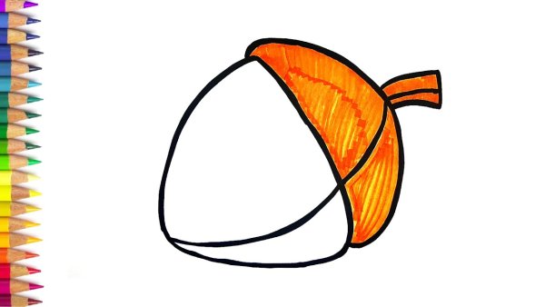 Желудь раскраска