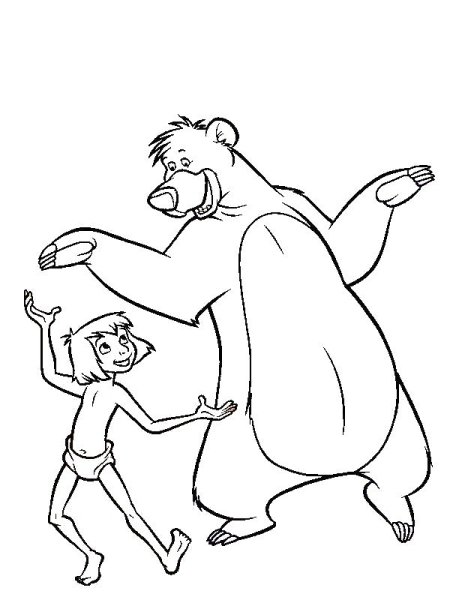 Киплинг Маугли раскраска