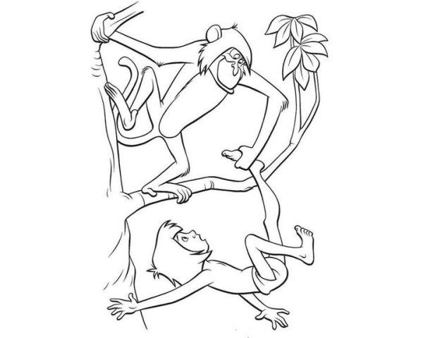 Киплинг книга джунглей раскраску