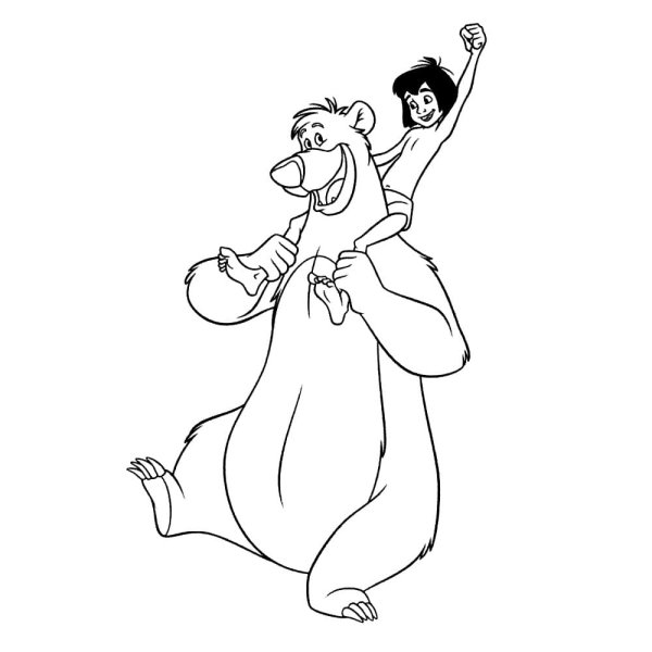 Раскраска Киплинга Маугли