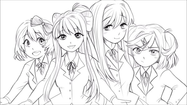 Моника доки доки черно белая