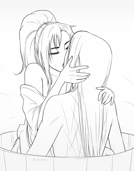 Аниме Юри карандашом