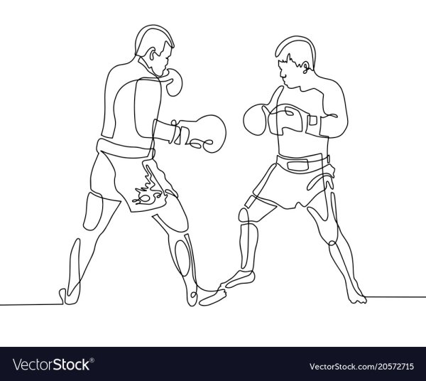 Рисунок боксера в стойке