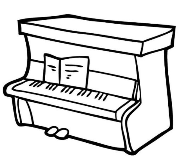 Пианино раскраска