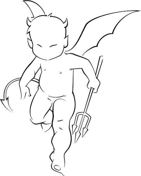 Дьяволенок рисунок карандашом