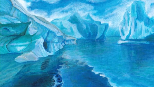 Морской пейзаж в холодных тонах