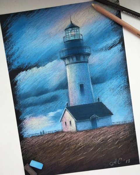 Рисование пастельными мелками