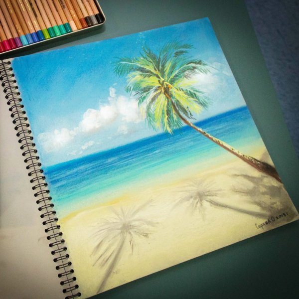 Море восковыми мелками