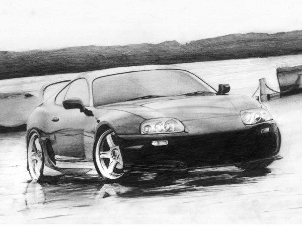Toyota Supra a80 карандашом