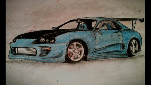 Toyota Supra карандашом