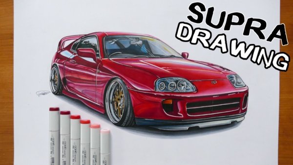 Toyota Supra a80 карандашом