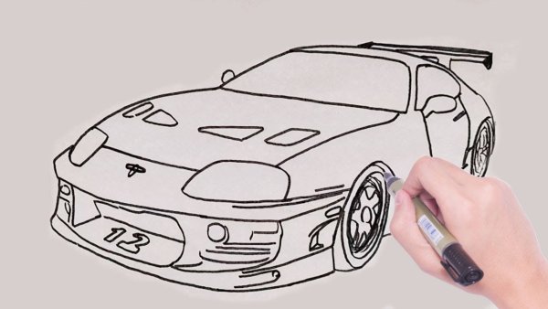 Toyota Supra a80 карандашом