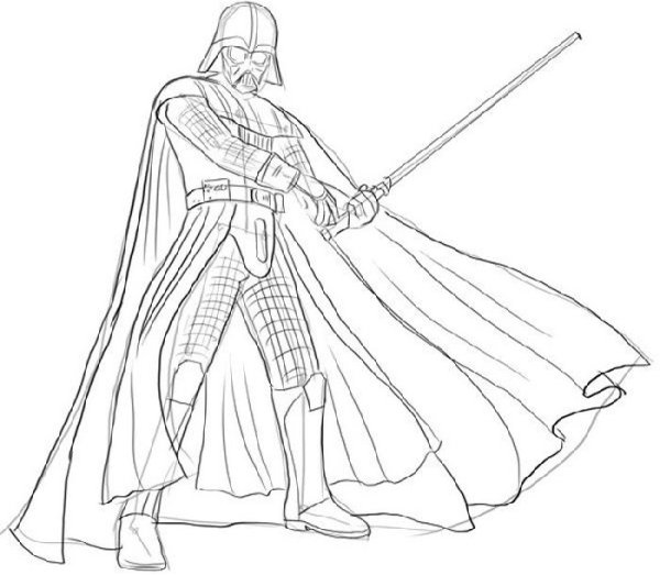 Раскраски Звёздные войны Дарт Вейдер