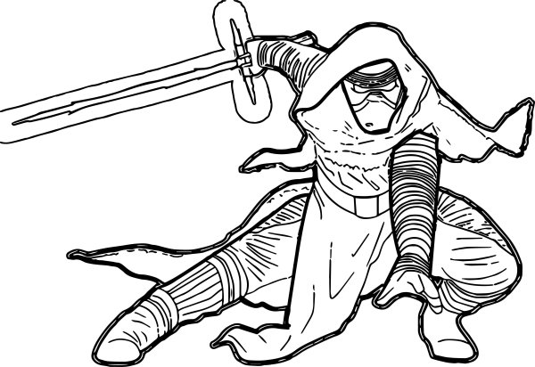 Раскраски Звёздные войны Кайло РЕН